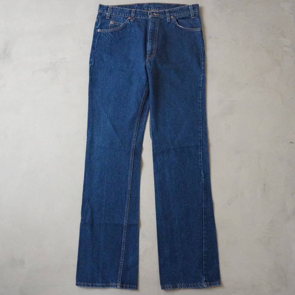 Vintage Levis 517 Orange Tab Jeans 36x36 Mens 90s Blue Bootcut USA Made Denim